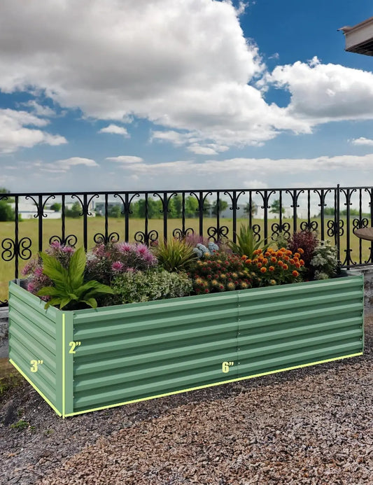 Galvanized Raised Garden Bed Deep Root Planter Box