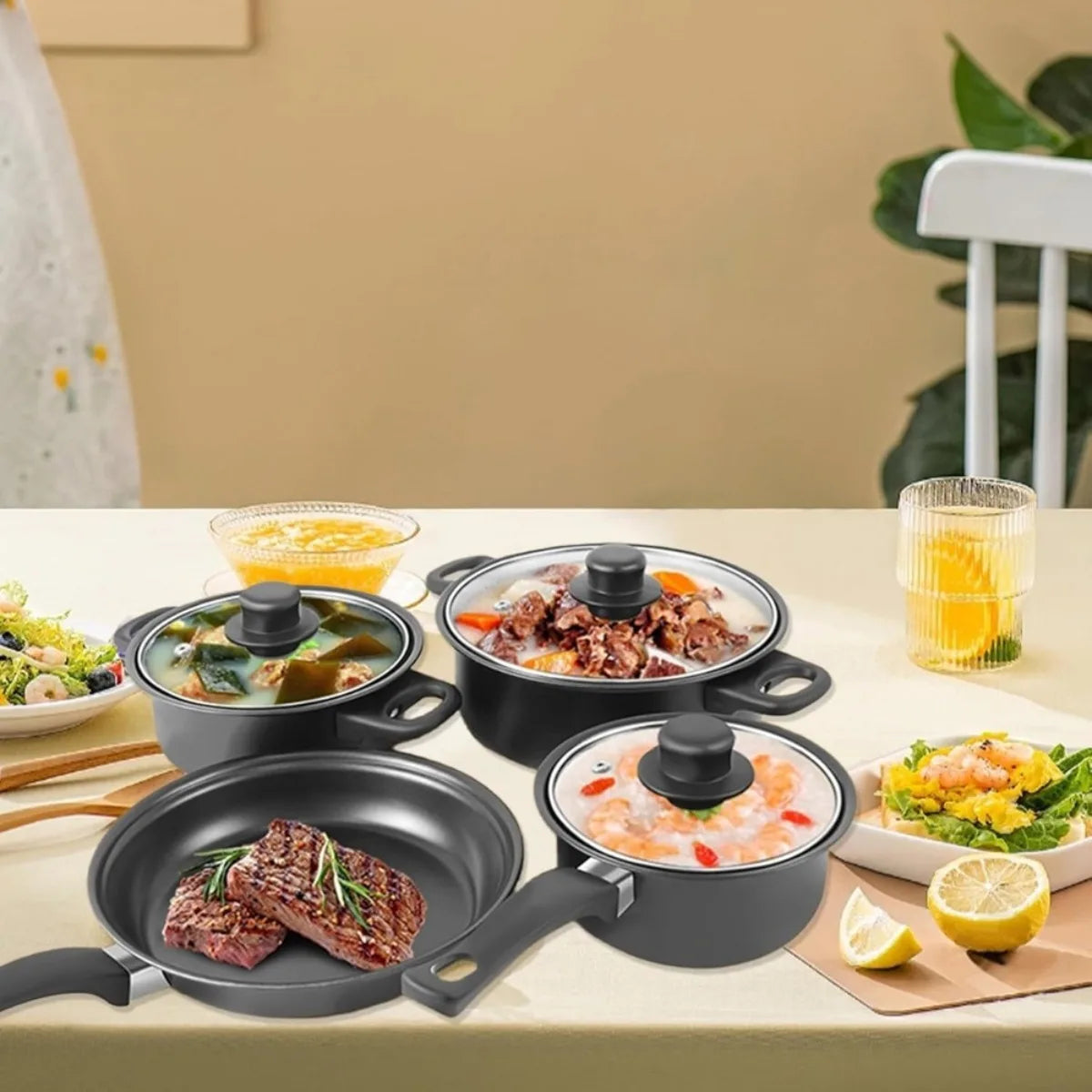 13 PCS Kitchen Cookware for Induction Cooker