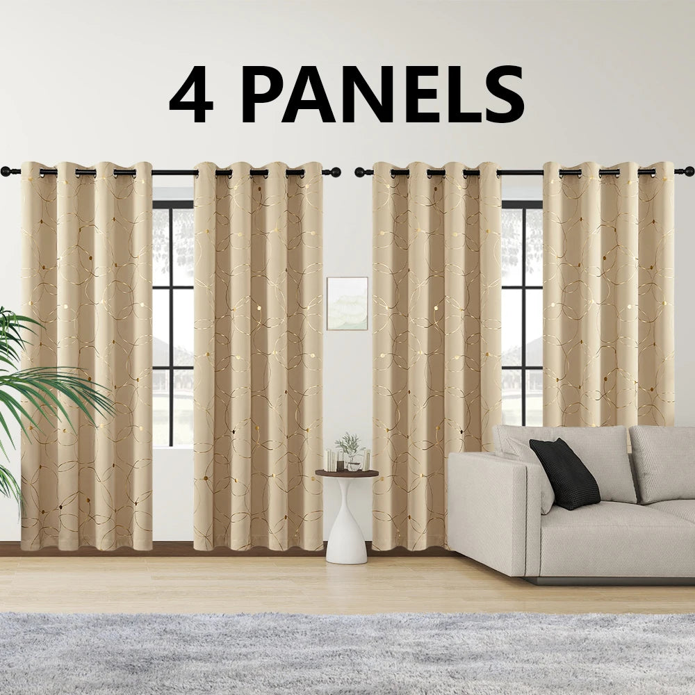 4PCS Blackout Curtains