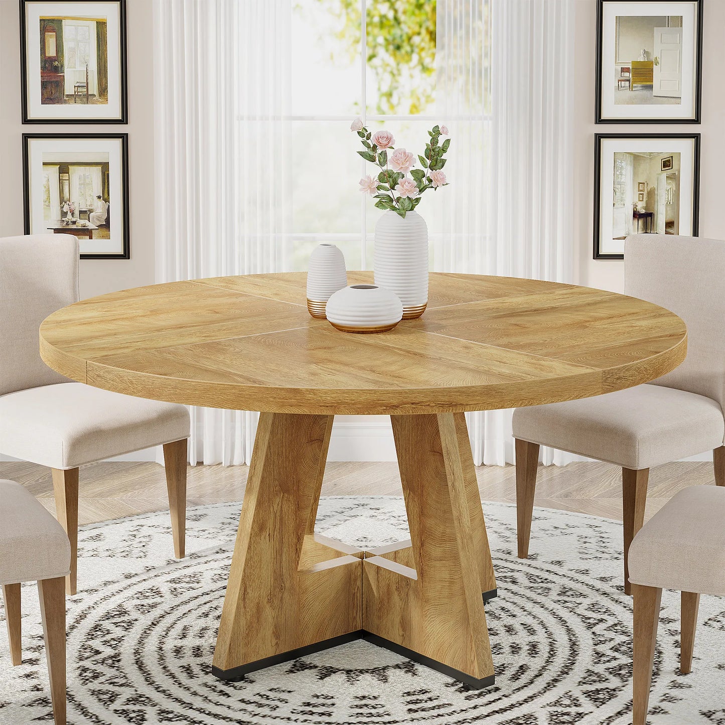 Round Dining Table for 4
