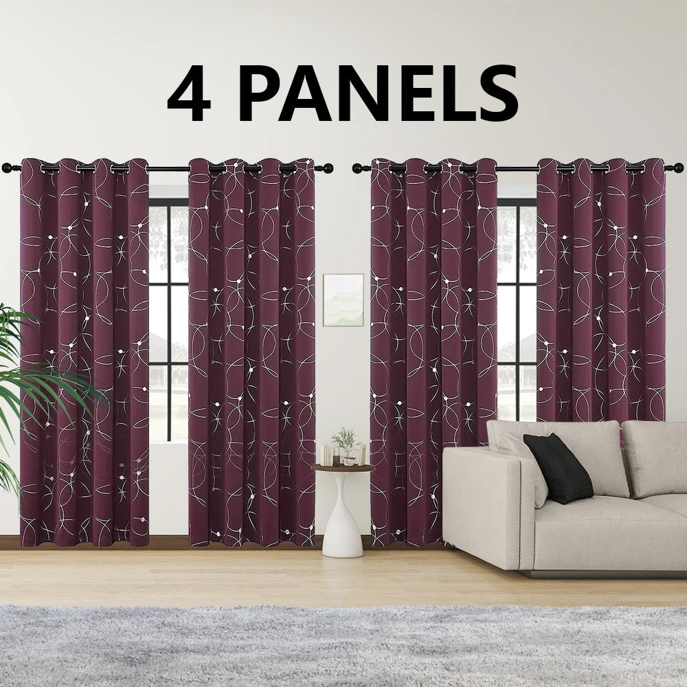 4PCS Blackout Curtains
