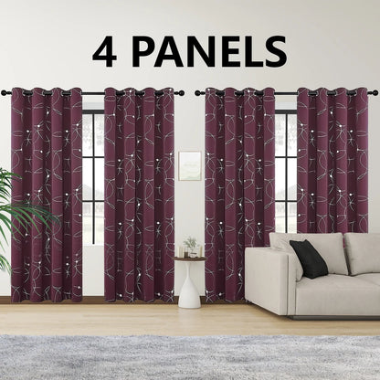 4PCS Blackout Curtains