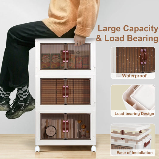 Household Storage Box with Lids and Doors