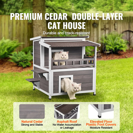 Outdoor Cat House Weatherproof Feral Cat Shelter