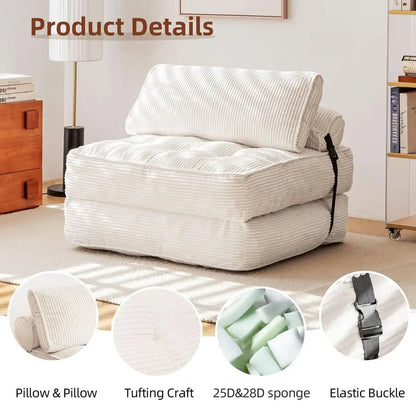 Convertible Sleeping Chair with Backrest Support