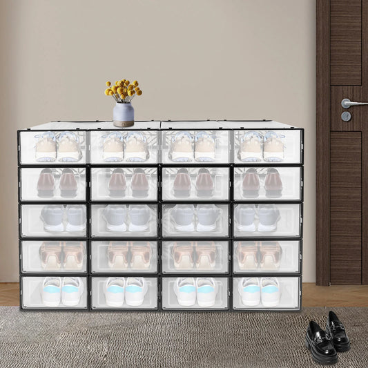 20 Pcs Transparent Shoe Storage Box