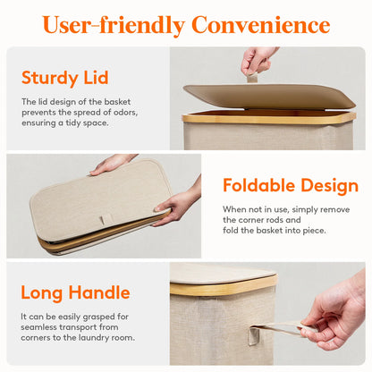Slim Laundry Hamper with Lid
