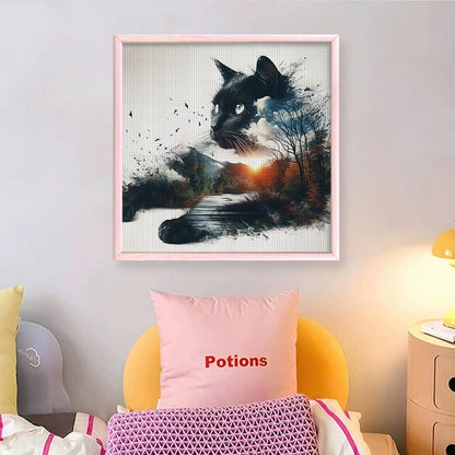 Printed Cat Cross Stitch Kit Art