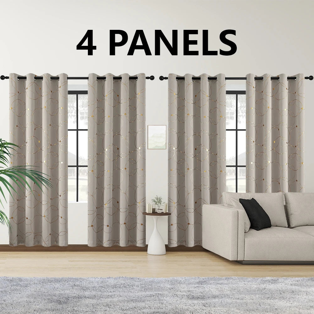 4PCS Blackout Curtains