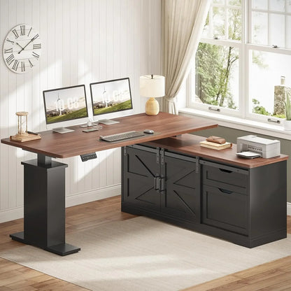 Farmhouse L-Shaped Standing Desk
