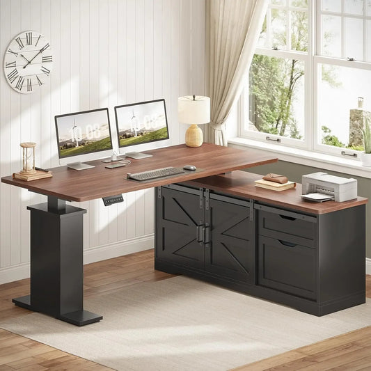 Farmhouse L-Shaped Standing Desk