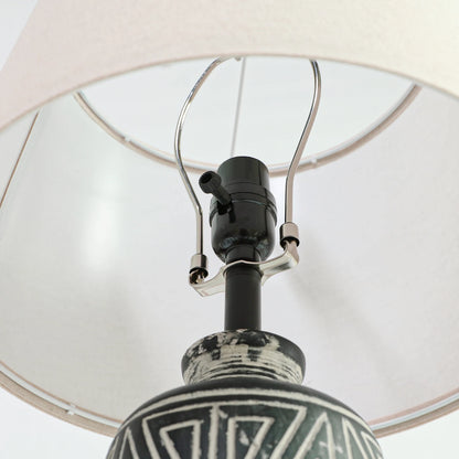 Ceramic Table Lamp With Linen Shade