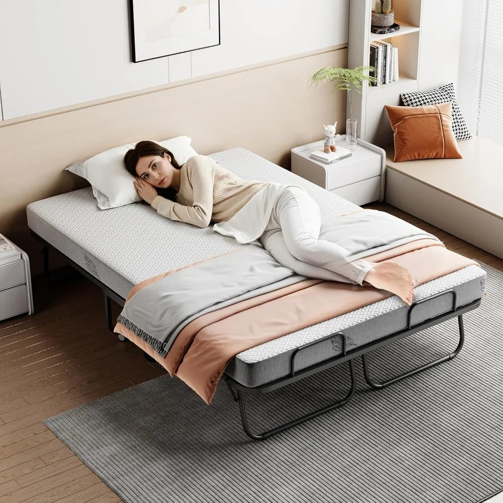 Portable Folding Bed with Mattress