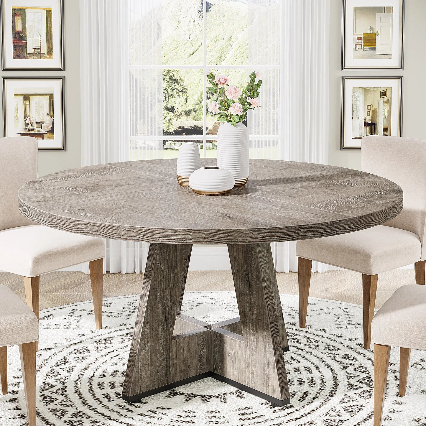 Round Dining Table for 4