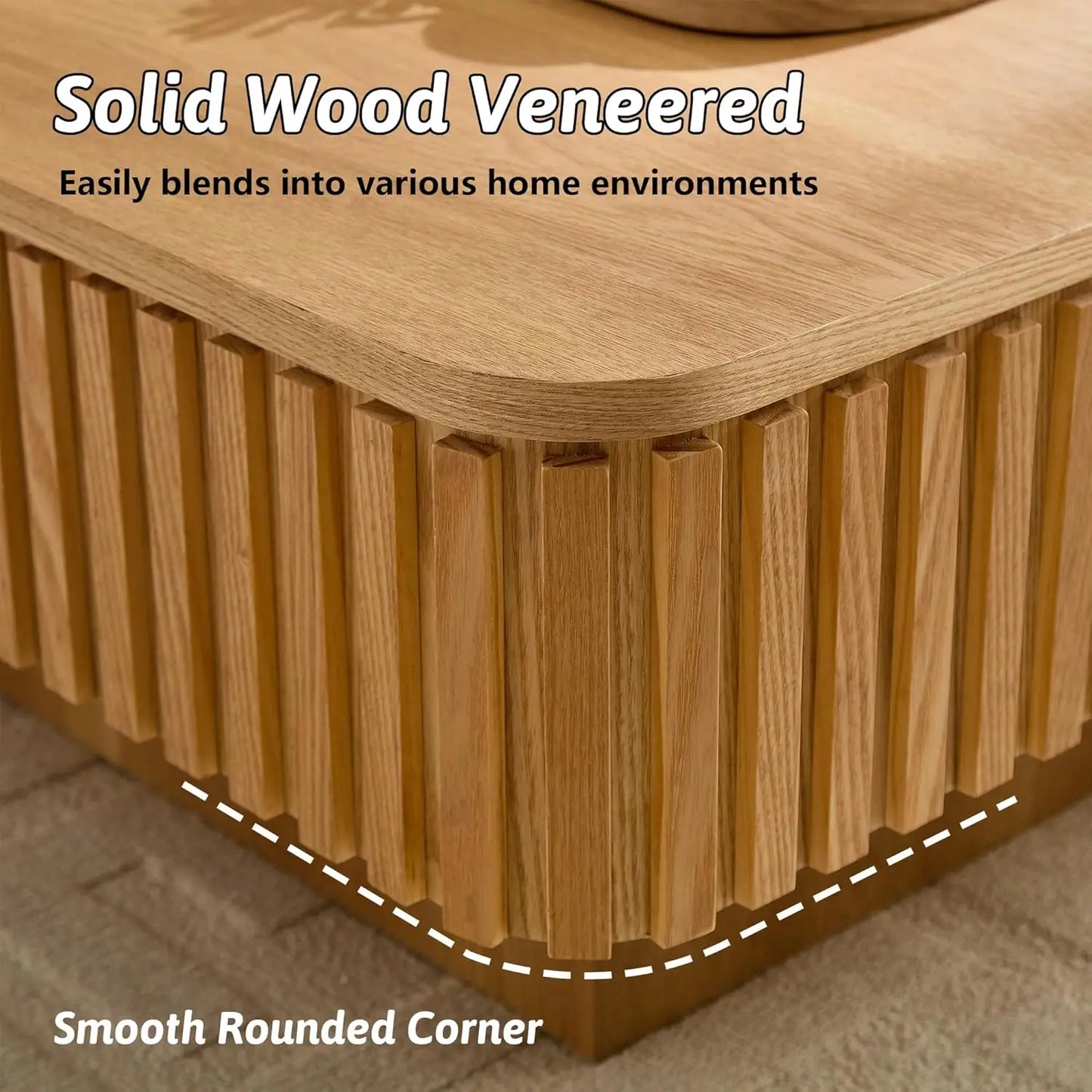 Square Wooden Coffee Table with Hidden Storage