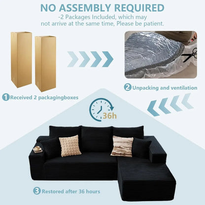 Cloud Sectional Couch with L-Shape Chaise