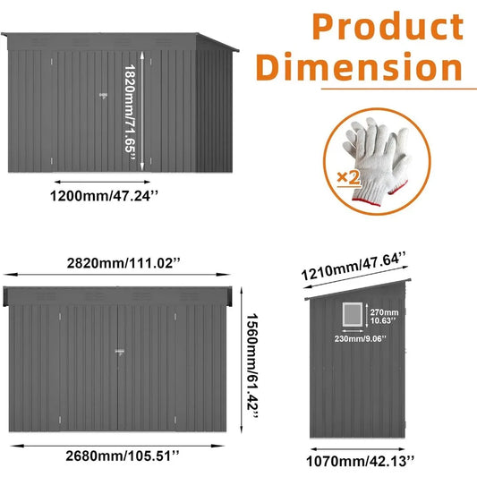4 x 9 FT Outdoor Storage Shed
