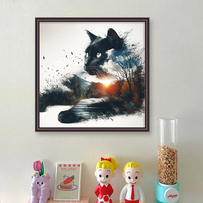 Printed Cat Cross Stitch Kit Art