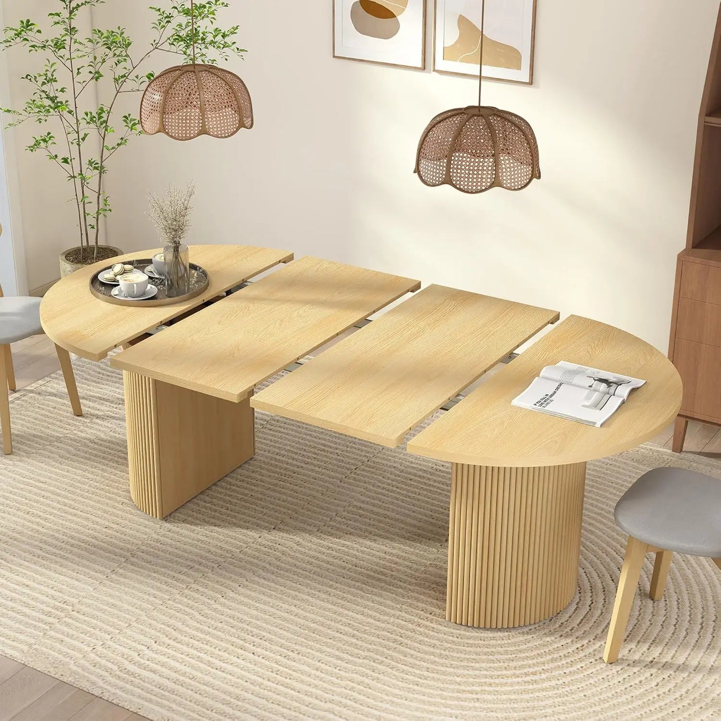 Extendable Dining Room Table for 4-8