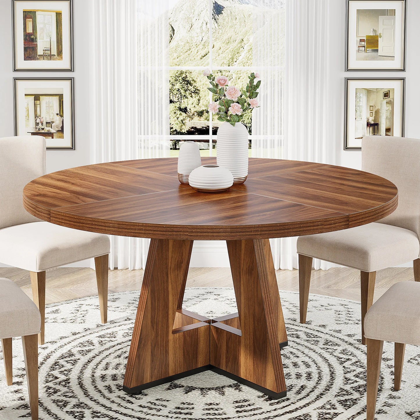 Round Dining Table for 4