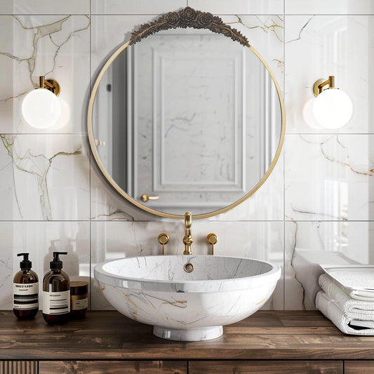 Vintage Baroque Brass Wall Mirror