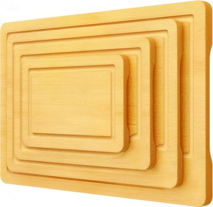 Bamboo Cutting Board Set with Deep Juice Grooves