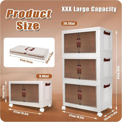 Household Storage Box with Lids and Doors