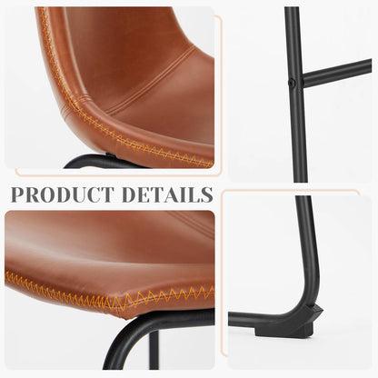 Leather Bar Stools Set of 2