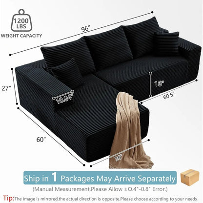 Cloud Sectional Couch with L-Shape Chaise