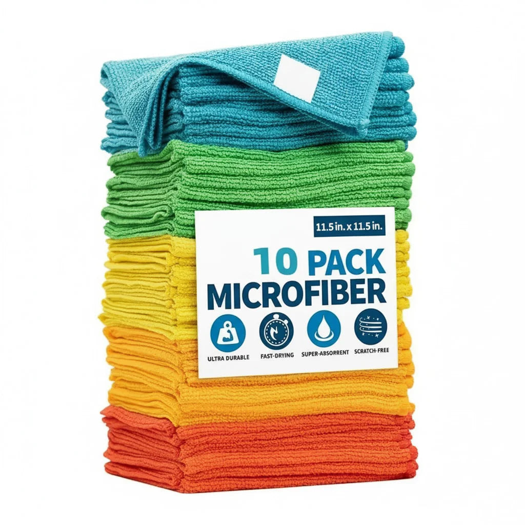 Multi-Pack Assorted Colors Microfiber Cloths