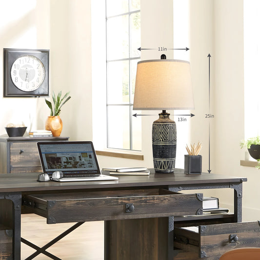 Ceramic Table Lamp With Linen Shade