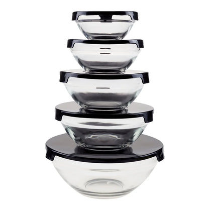 10 Piece Glass Storage Containers with Snap Lids