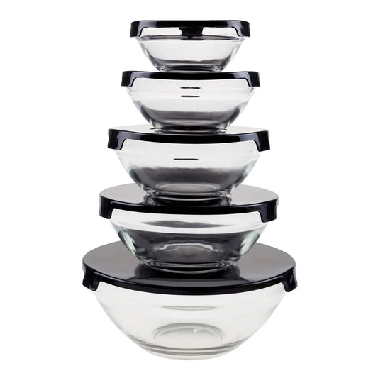 10 Piece Glass Storage Containers with Snap Lids