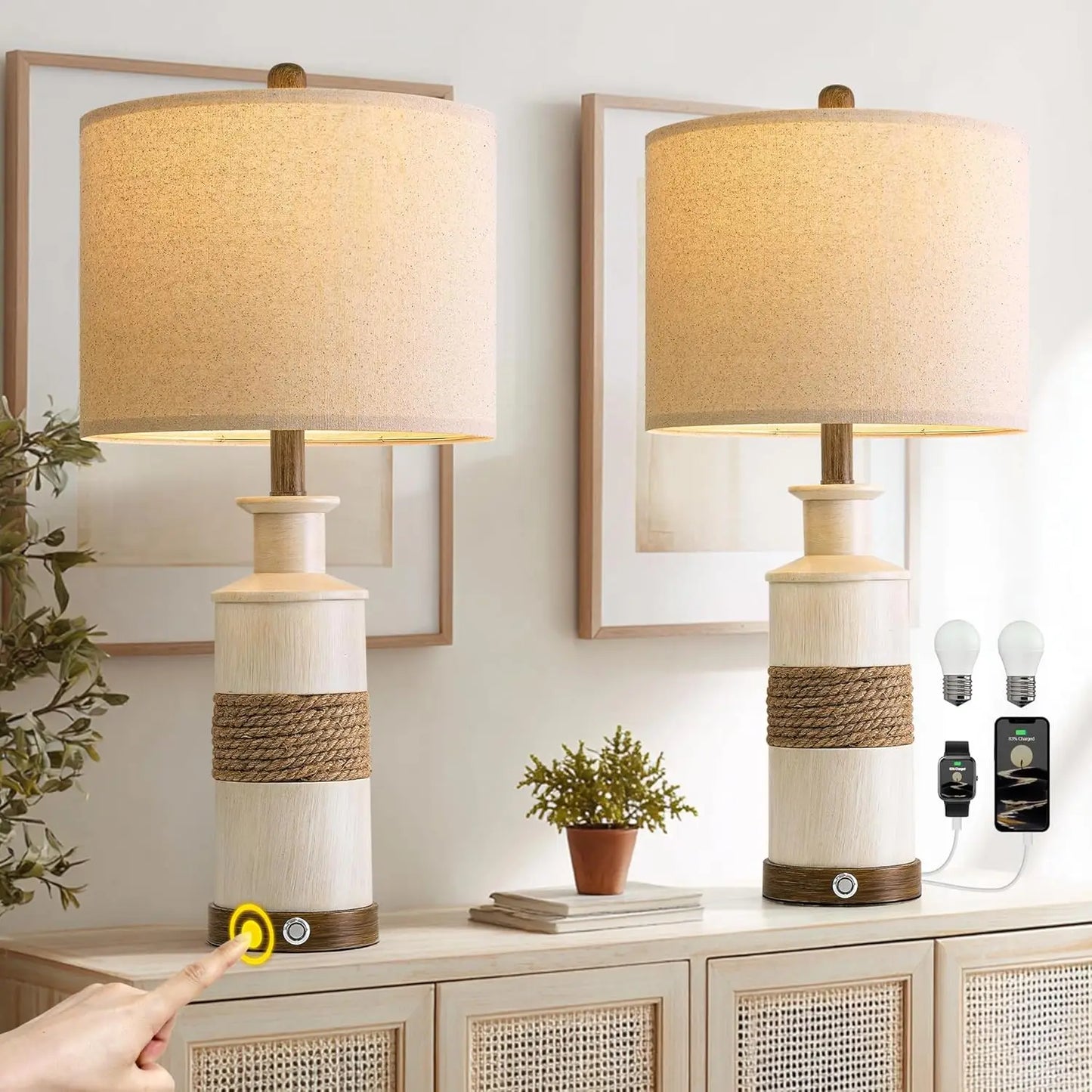 Farmhouse Boho Table Lamps
