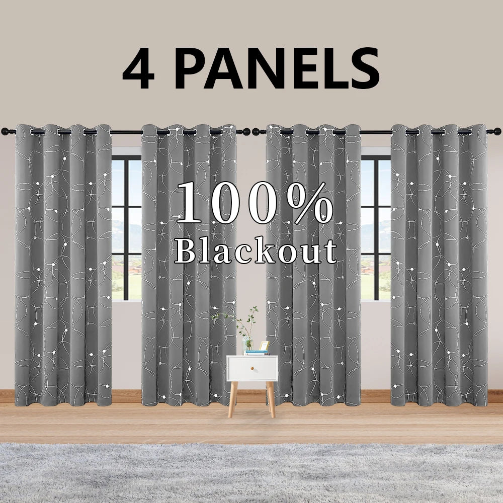 4PCS Blackout Curtains