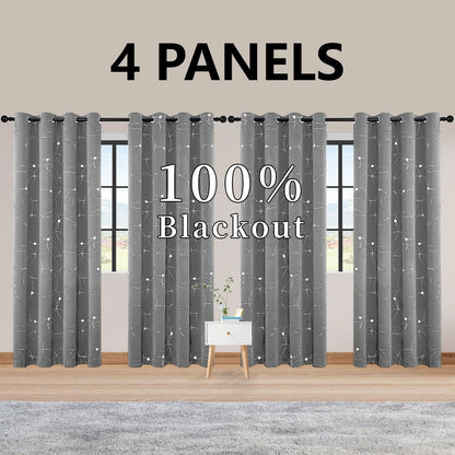 4PCS Blackout Curtains