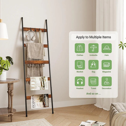 5-Tier Wooden Blanket Ladder