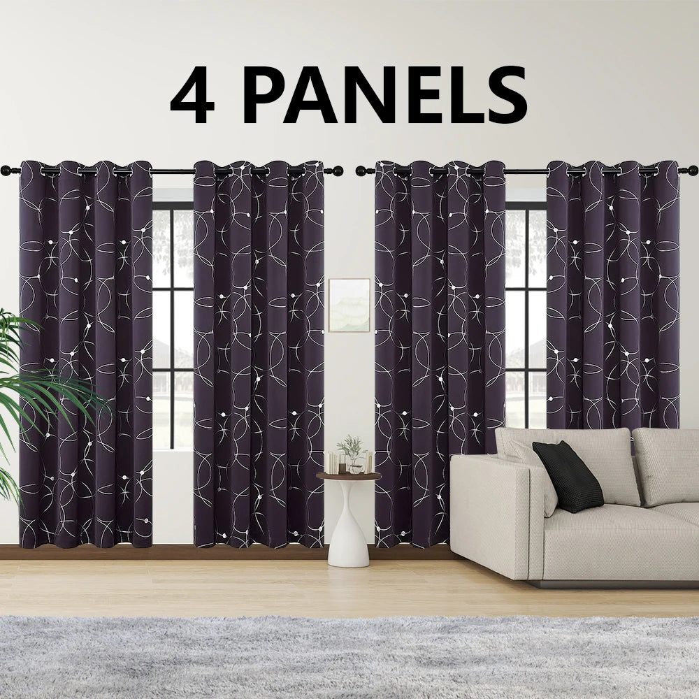 4PCS Blackout Curtains