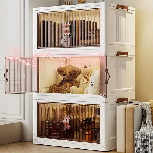 Household Storage Box with Lids and Doors