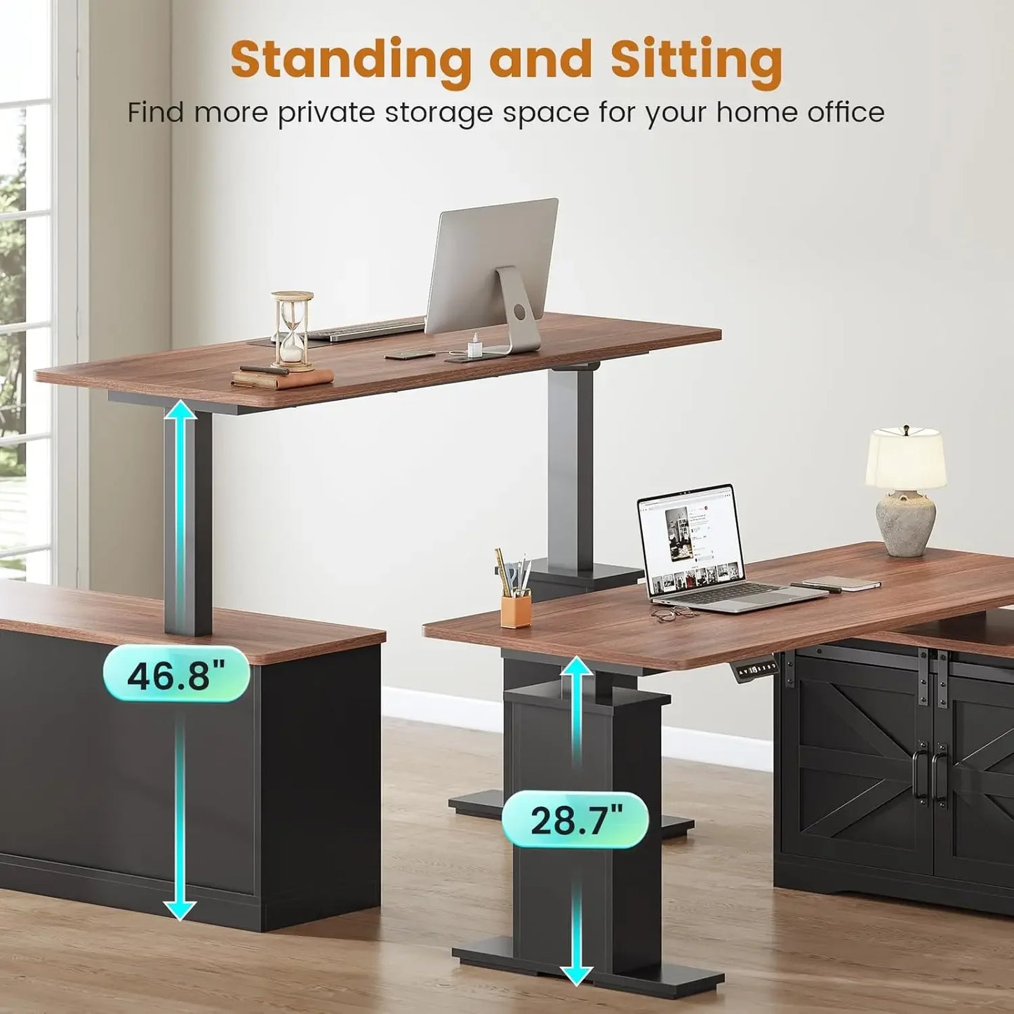 Farmhouse L-Shaped Standing Desk