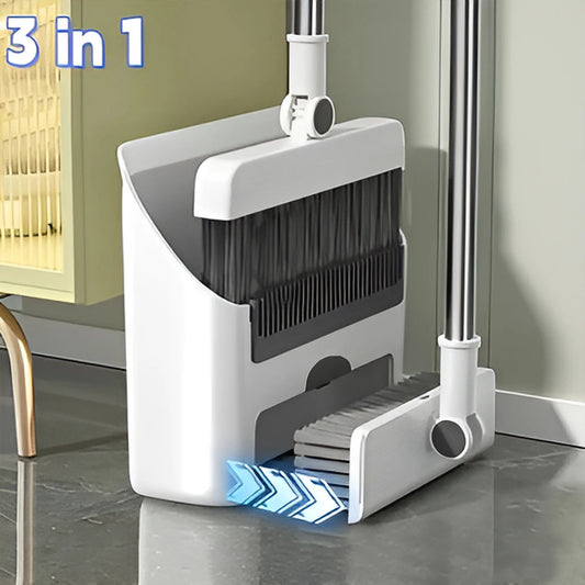 3 in 1 Broom and Dustpan Set