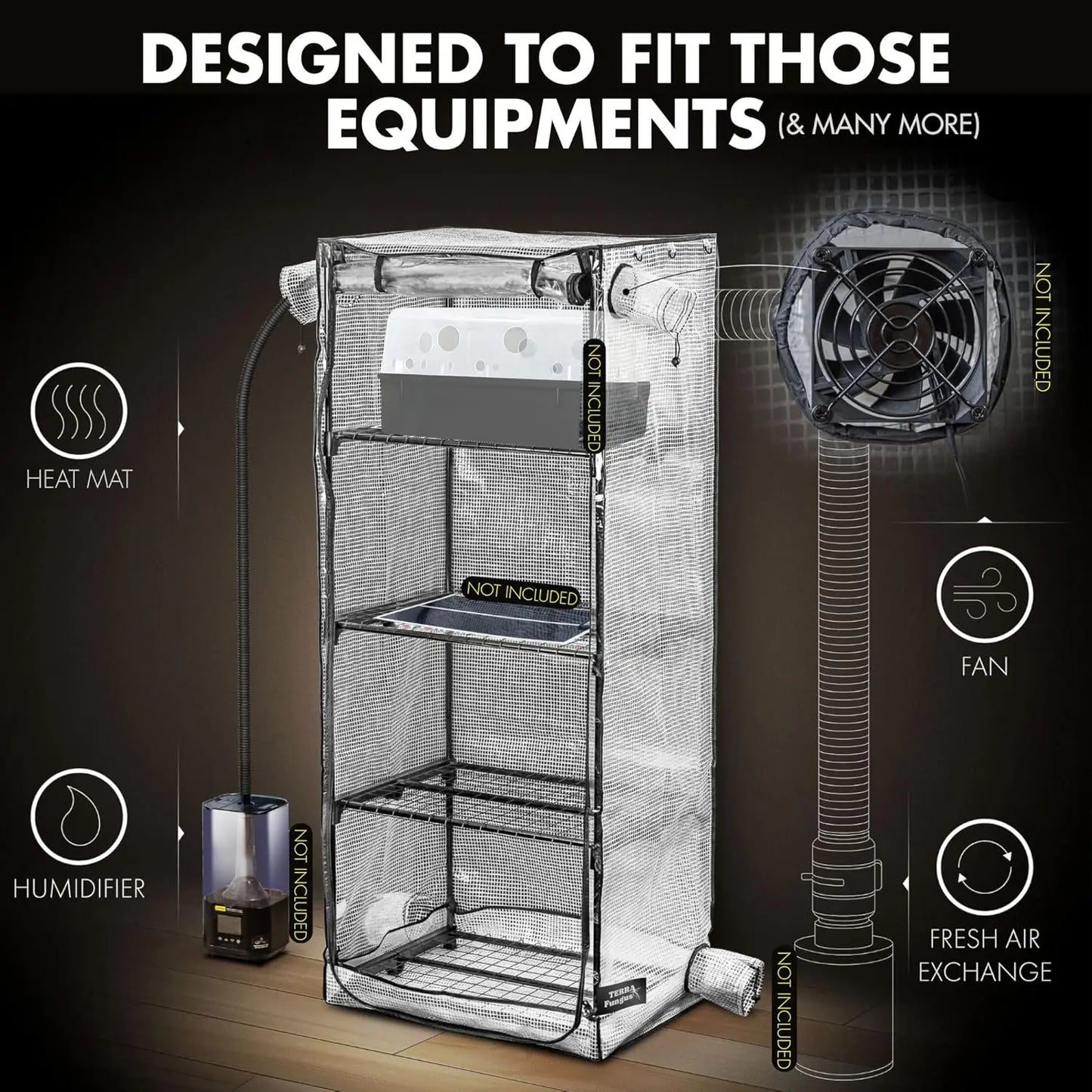 Mushroom Grow Tent Kit with LED Light