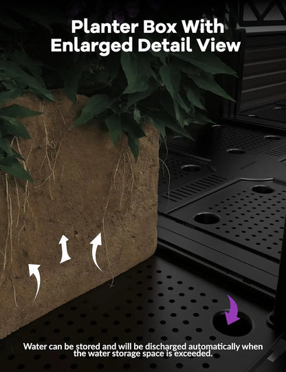 Plastic Planter Box w/ Trellis Rack