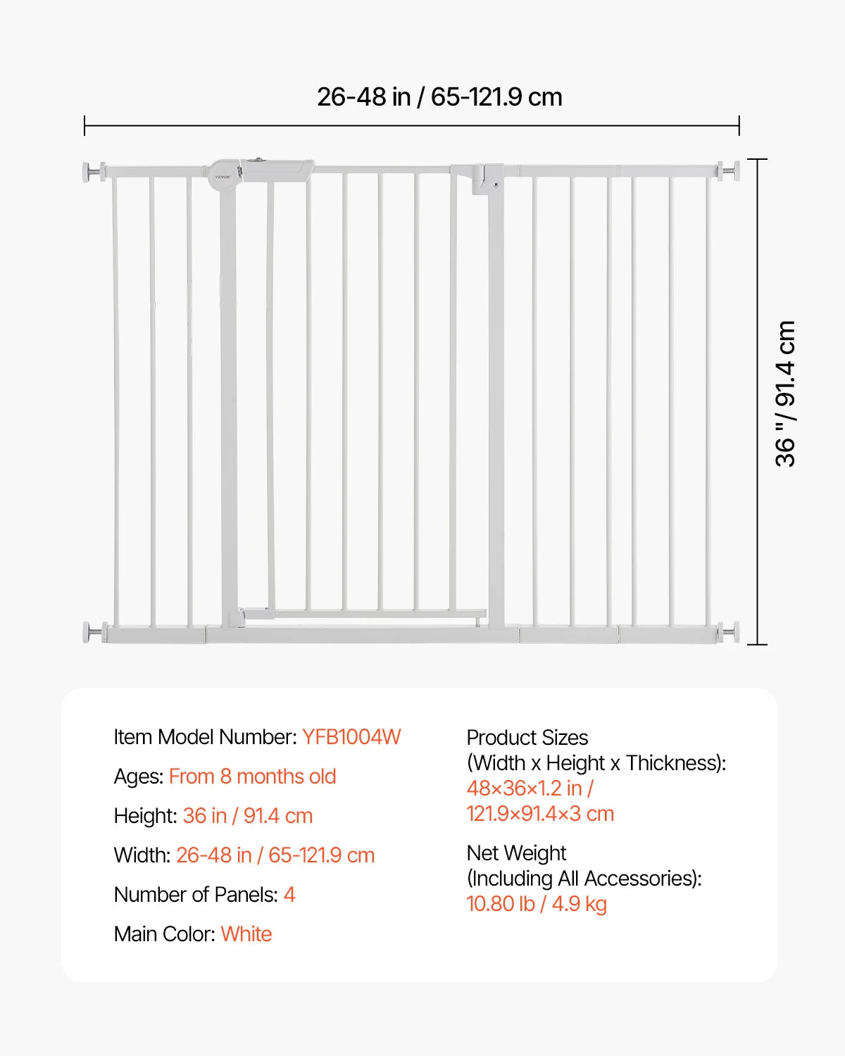 High Dog Gate Easy Step Walk Thru