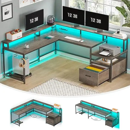 Office Desk with Wood File Drawer