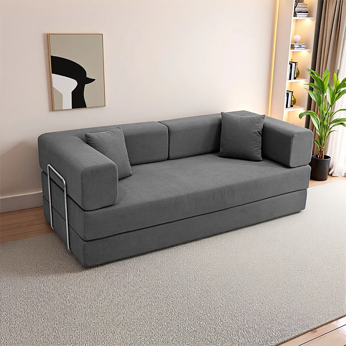 Foldable sofa bed with a removable backrest