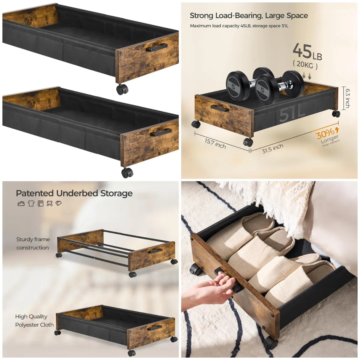 Under Bed Storage with Wheel