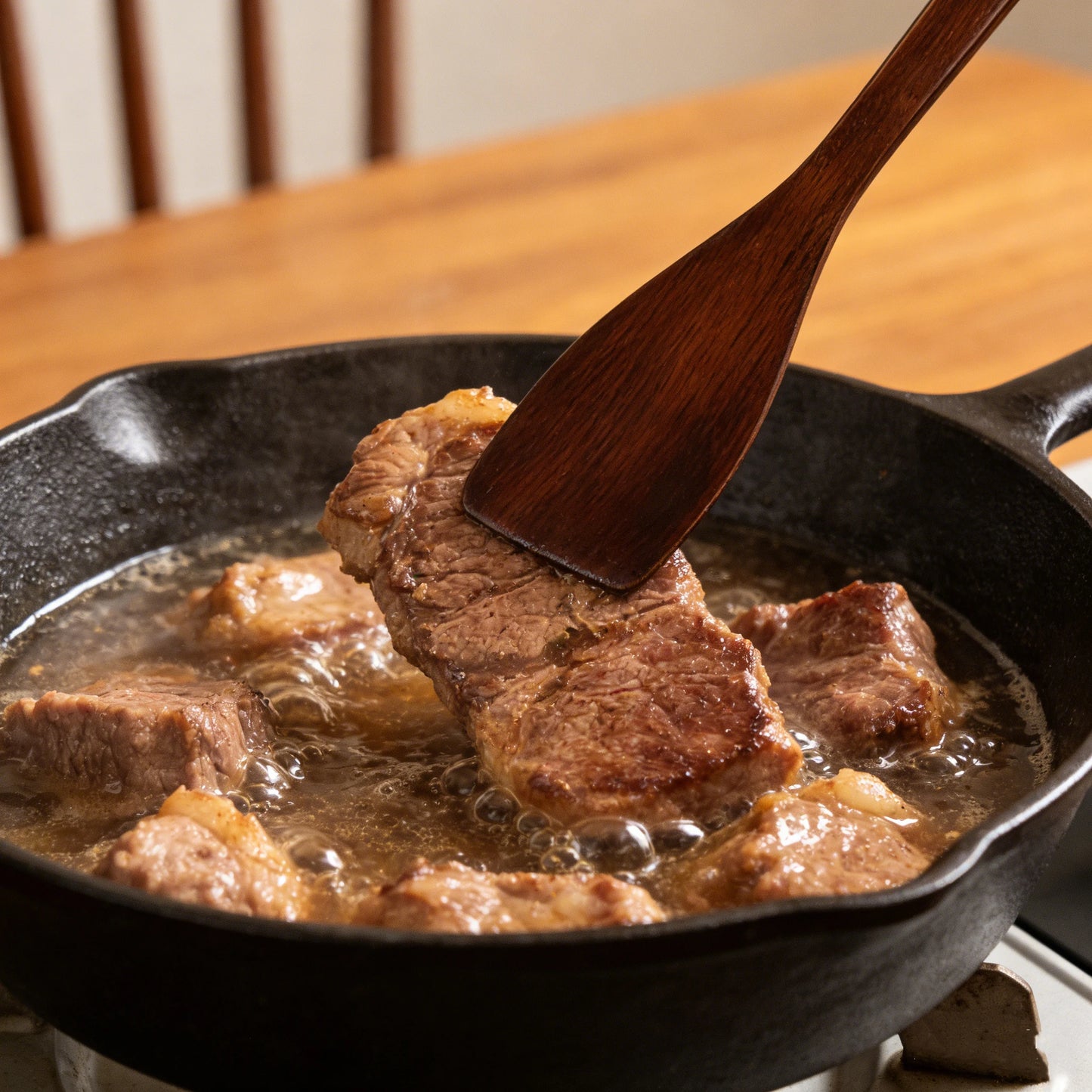 Wooden spatula non-stick pan - heat-resistant and scratch-free, perfect for stir-frying, sauces and scrambled eggs, kitchen acce