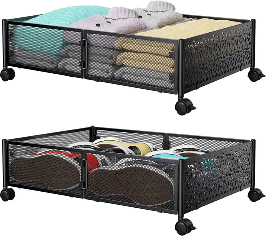 Metal Under Bed Storage Containers with Wheels