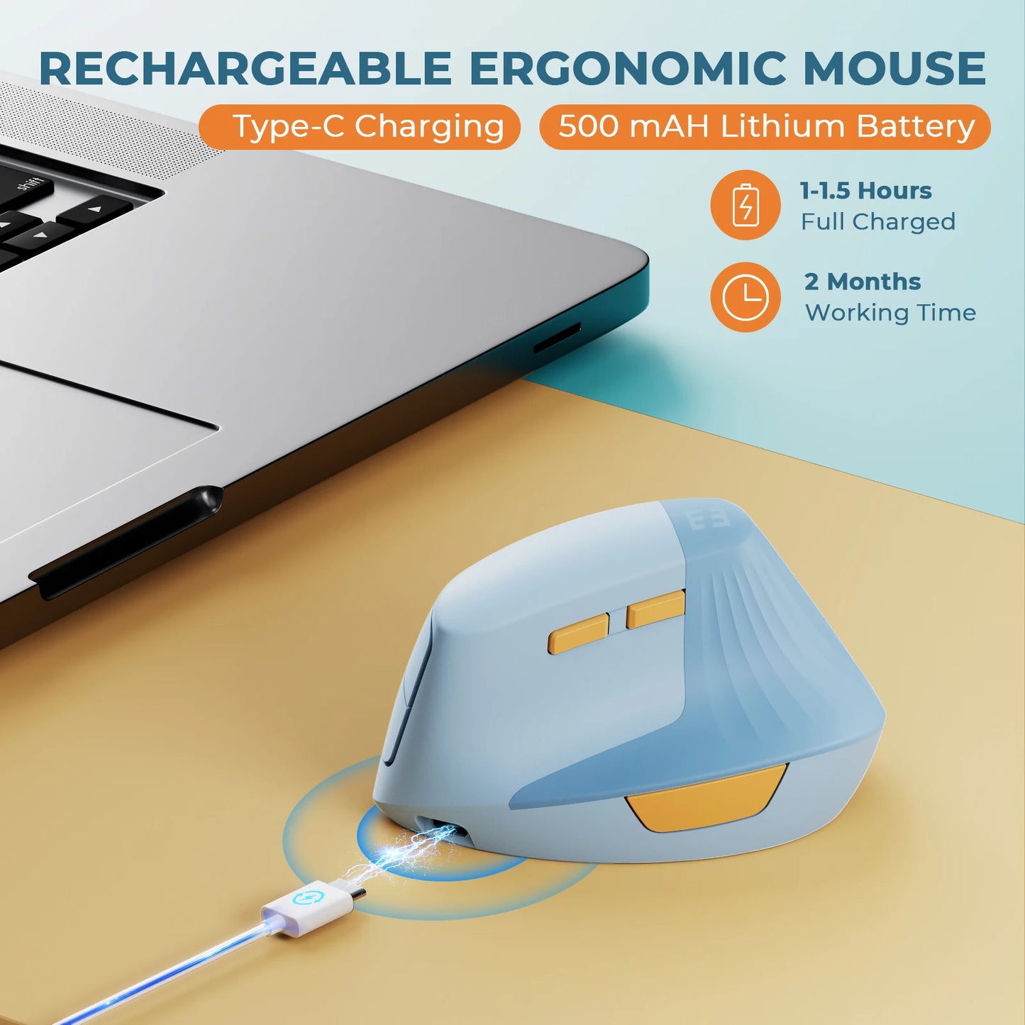 Vertical Wireless Ergonomic Mouse